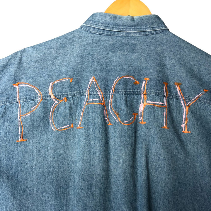 St. John's Bay STJOHNSBAY Long Sleeve Denim Shirt, Men's XL cotton Blue type light blue Vintage Second Hand