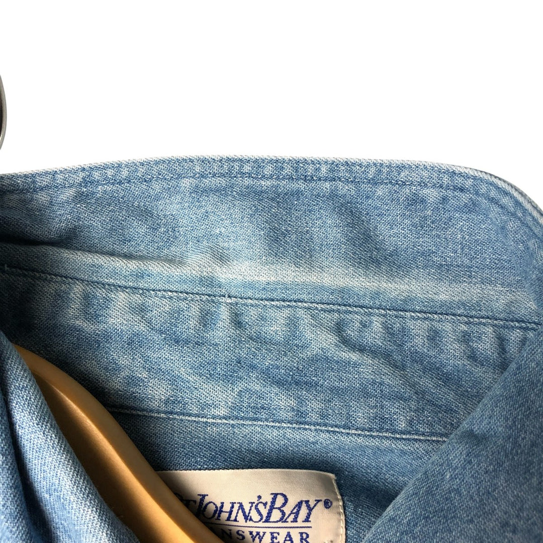 St. John's Bay STJOHNSBAY Long Sleeve Denim Shirt, Men's XL cotton Blue type light blue Vintage Second Hand