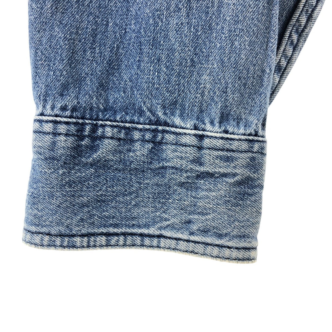 Vintage 80s-90'S Eddie Bauer long-sleeved denim shirt with black tag, men's size L unclear blue type Vintage Second Hand
