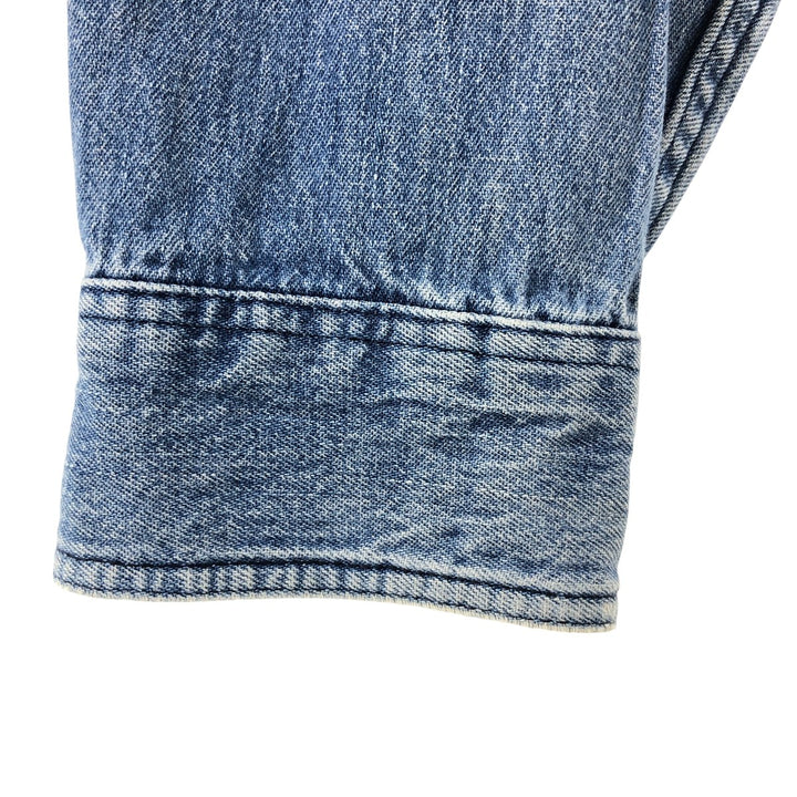 Vintage 80s-90'S Eddie Bauer long-sleeved denim shirt with black tag, men's size L unclear blue type Vintage Second Hand