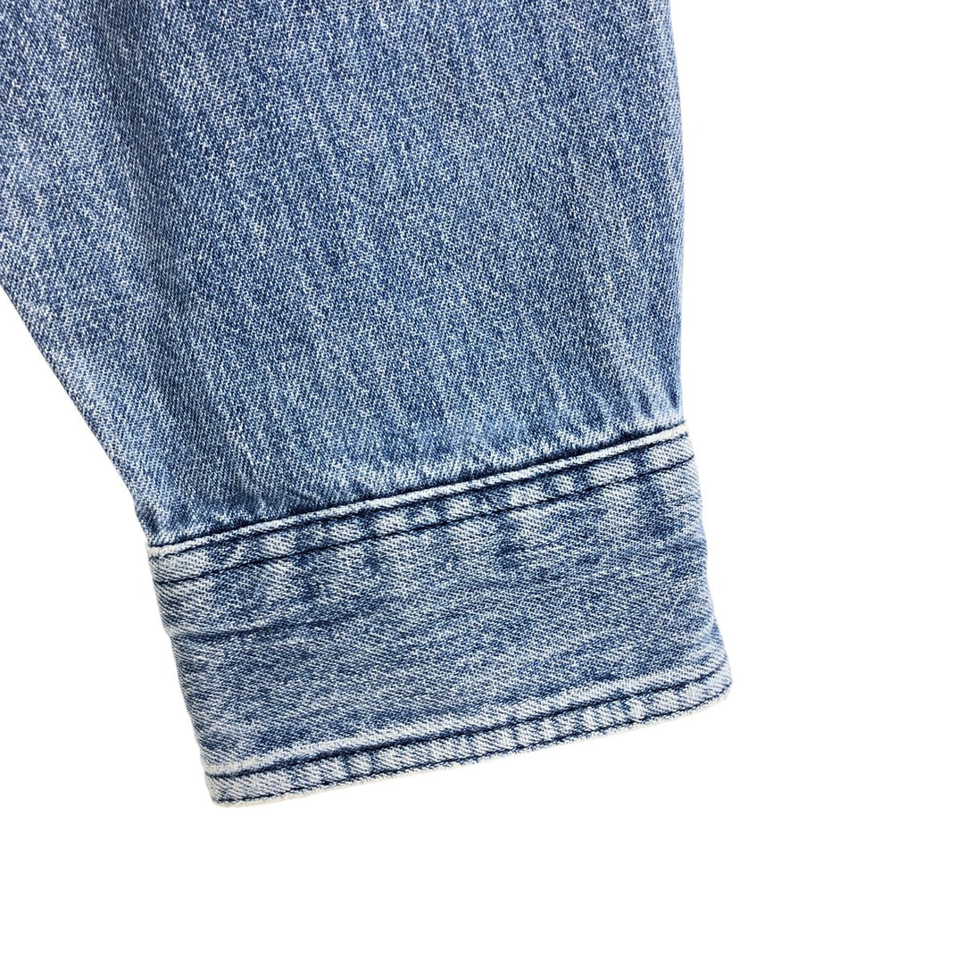 Vintage 80s-90'S Eddie Bauer long-sleeved denim shirt with black tag, men's size L unclear blue type Vintage Second Hand