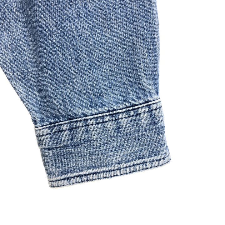 Vintage 80s-90'S Eddie Bauer long-sleeved denim shirt with black tag, men's size L unclear blue type Vintage Second Hand