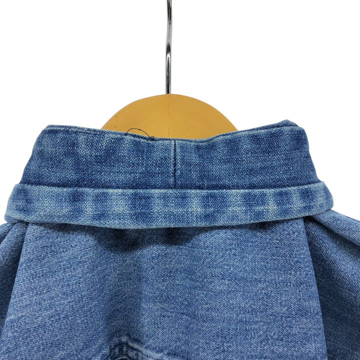 Vintage 80s-90'S Eddie Bauer long-sleeved denim shirt with black tag, men's size L unclear blue type Vintage Second Hand