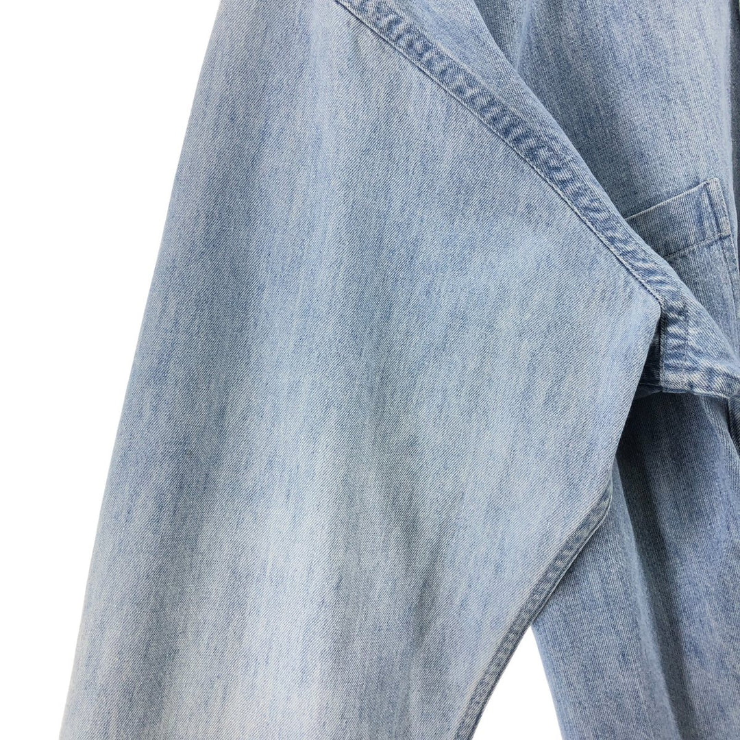 90'S Vintage Timberland WEATHERGEAR Long Sleeve Denim Shirt, Men's Size L cotton blue type Vintage Second Hand