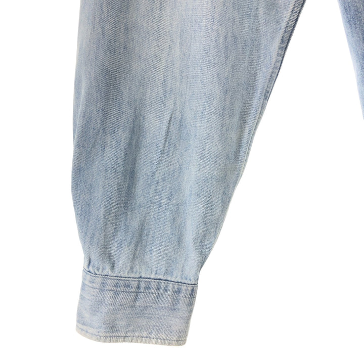 90'S Vintage Timberland WEATHERGEAR Long Sleeve Denim Shirt, Men's Size L cotton blue type Vintage Second Hand