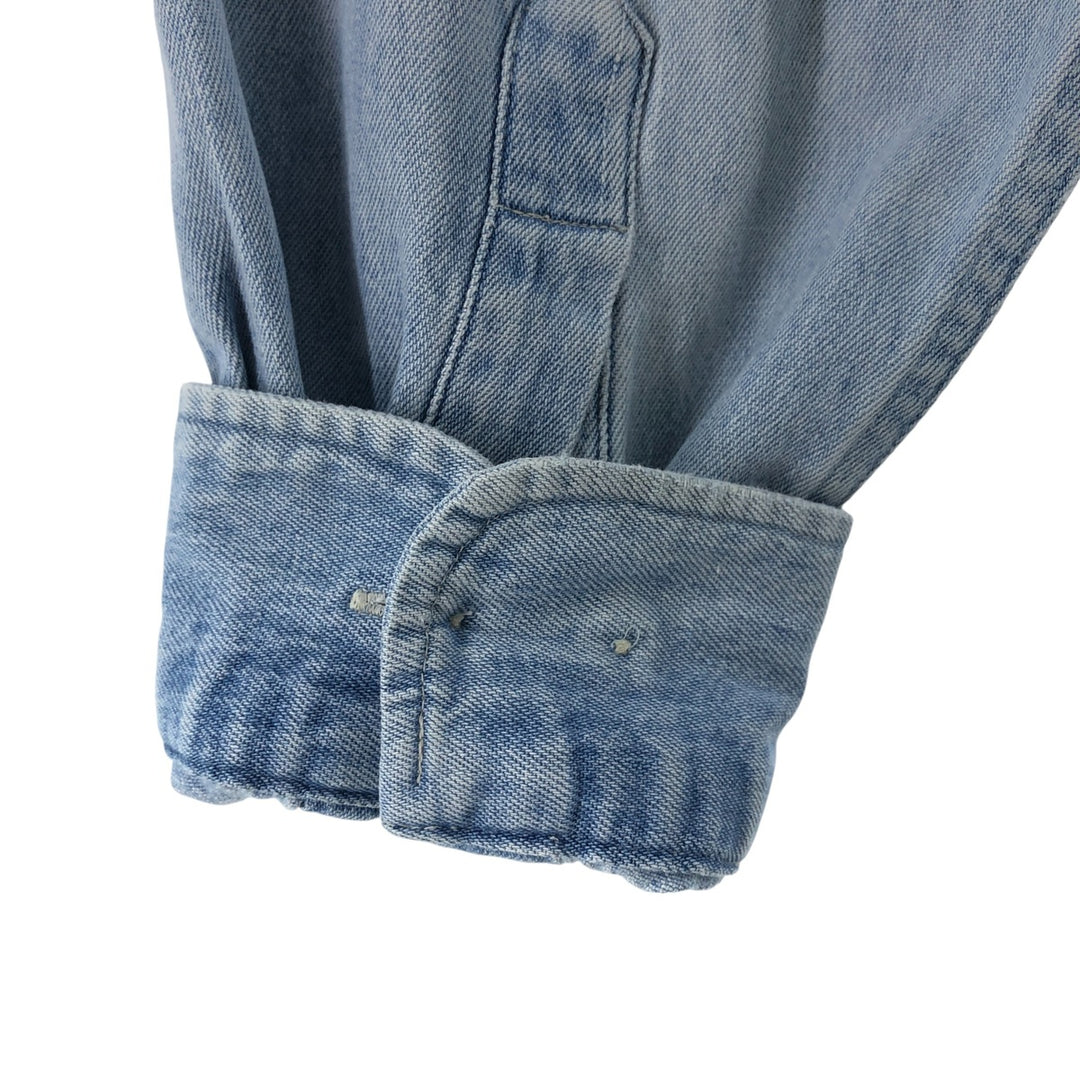 90'S Vintage Timberland WEATHERGEAR Long Sleeve Denim Shirt, Men's Size L cotton blue type Vintage Second Hand
