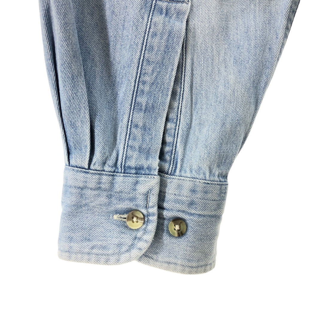 90'S Vintage Timberland WEATHERGEAR Long Sleeve Denim Shirt, Men's Size L cotton blue type Vintage Second Hand