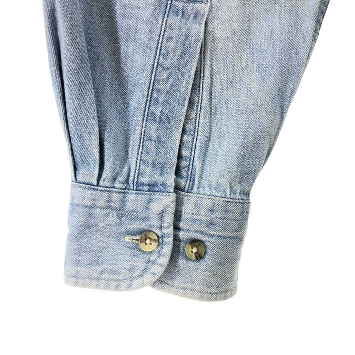 90'S Vintage Timberland WEATHERGEAR Long Sleeve Denim Shirt, Men's Size L cotton blue type Vintage Second Hand