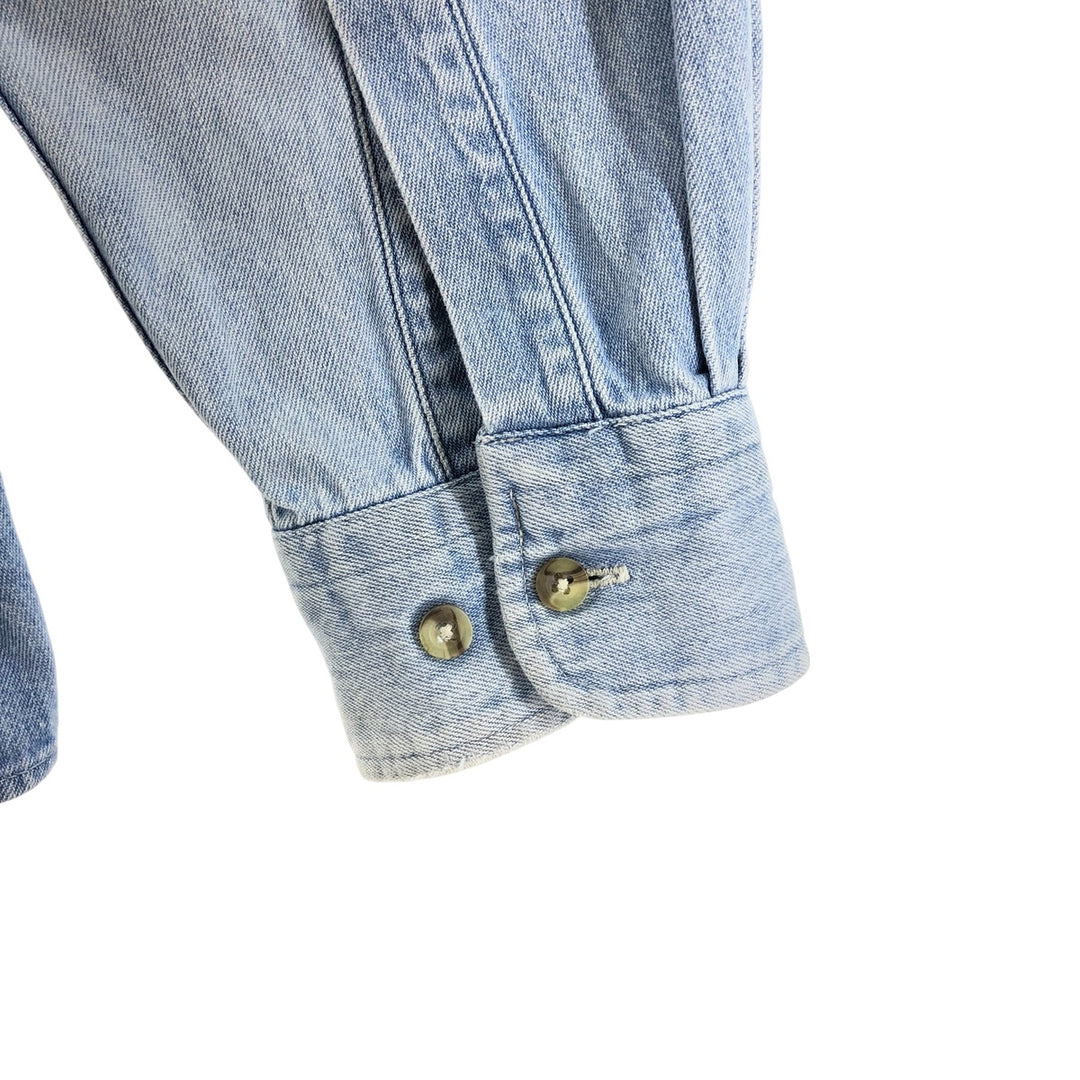 90'S Vintage Timberland WEATHERGEAR Long Sleeve Denim Shirt, Men's Size L cotton blue type Vintage Second Hand