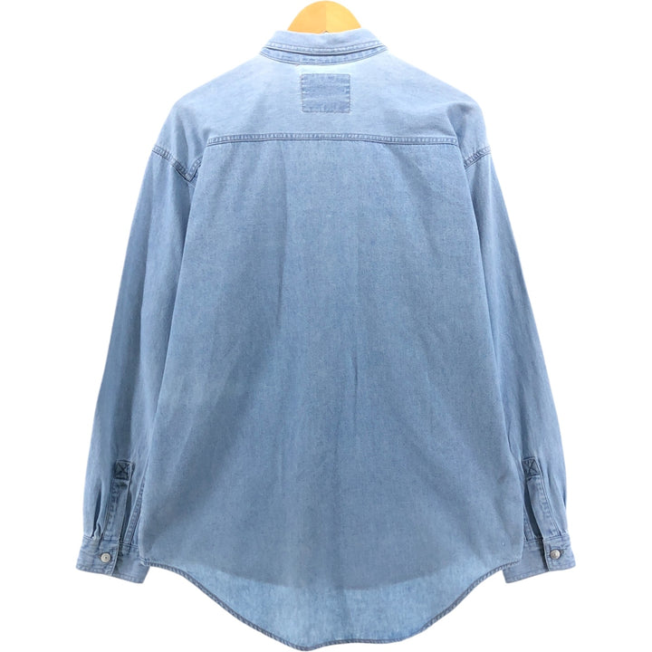 90'S Vintage Levi's Long Sleeve Denim Shirt, Men's Size Medium cotton blue type Vintage Second Hand