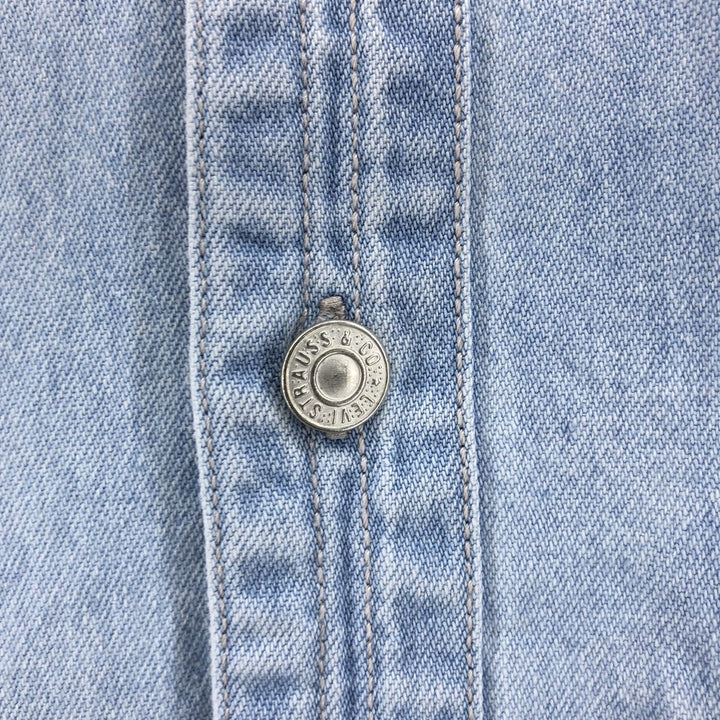 90'S Vintage Levi's Long Sleeve Denim Shirt, Men's Size Medium cotton blue type Vintage Second Hand
