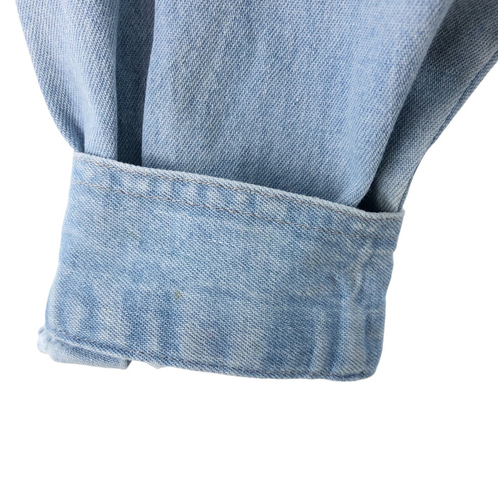 90'S Vintage Levi's Long Sleeve Denim Shirt, Men's Size Medium cotton blue type Vintage Second Hand