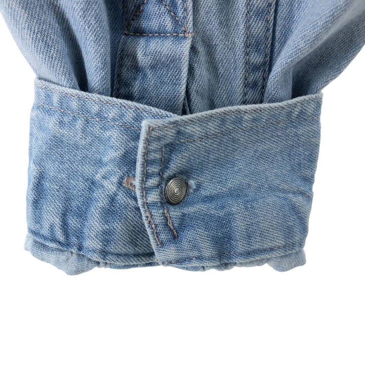 90'S Vintage Levi's Long Sleeve Denim Shirt, Men's Size Medium cotton blue type Vintage Second Hand