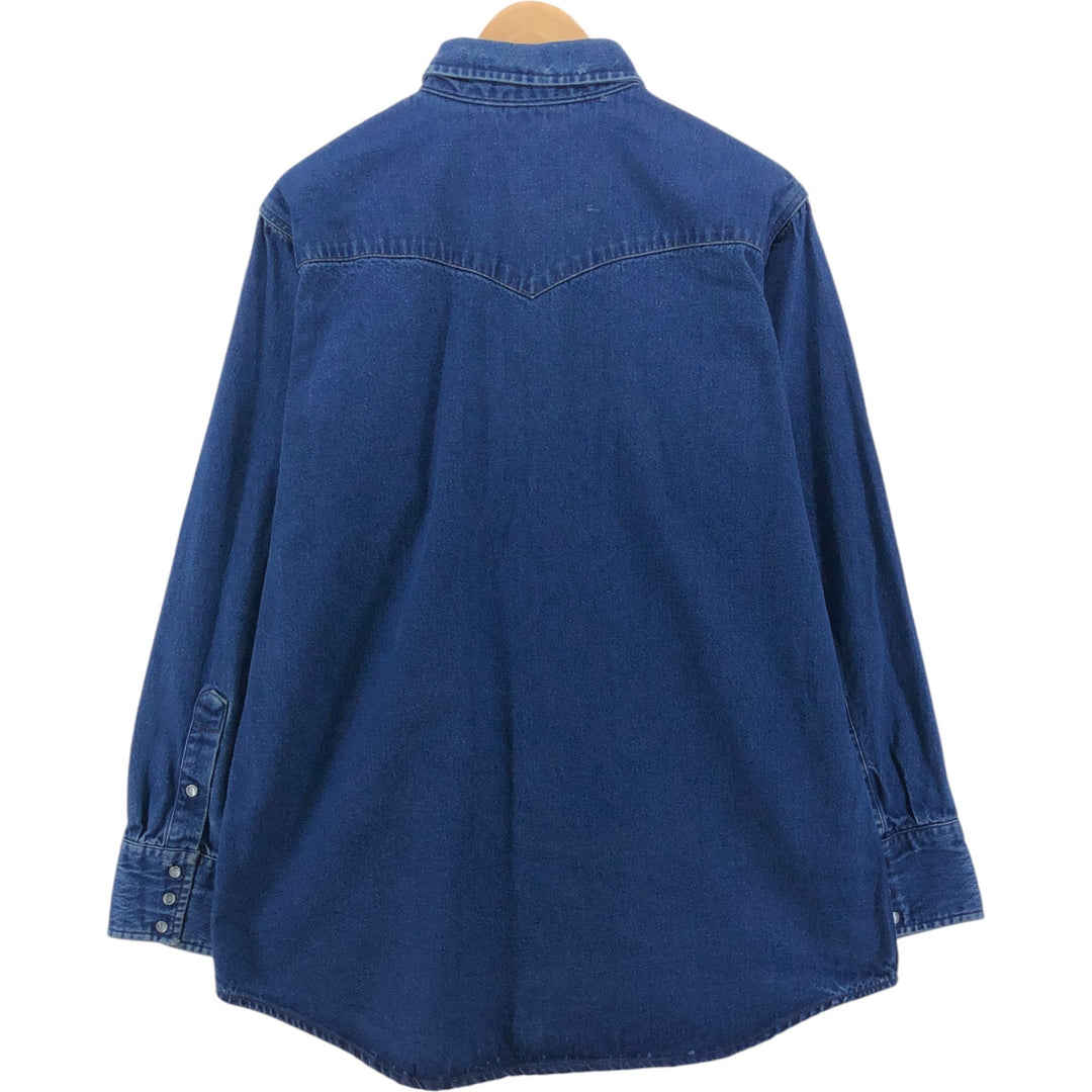 90'S Carhartt Long Sleeve Denim Western Shirt, Men's XL unclear blue type Vintage Second Hand