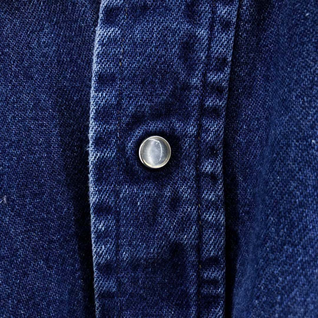 90'S Carhartt Long Sleeve Denim Western Shirt, Men's XL unclear blue type Vintage Second Hand