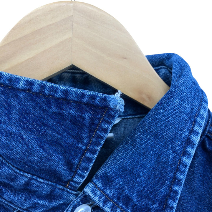 90'S Carhartt Long Sleeve Denim Western Shirt, Men's XL unclear blue type Vintage Second Hand
