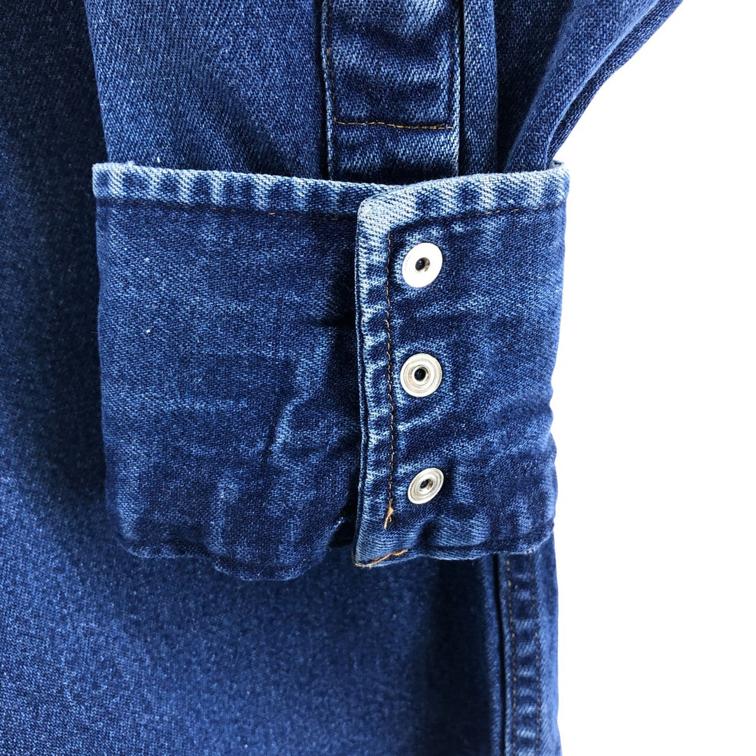 90'S Carhartt Long Sleeve Denim Western Shirt, Men's XL unclear blue type Vintage Second Hand