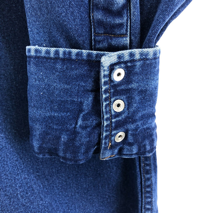 90'S Carhartt Long Sleeve Denim Western Shirt, Men's XL unclear blue type Vintage Second Hand