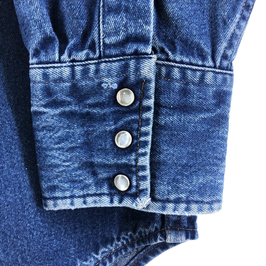 90'S Carhartt Long Sleeve Denim Western Shirt, Men's XL unclear blue type Vintage Second Hand