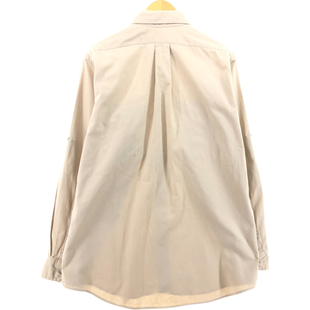 Vintage LLBean long-sleeved cotton shirt from the 1980'S to 1990s, made in the USA, size L. cotton Beige type Vintage Second Hand
