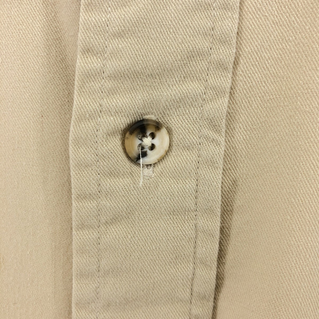 Vintage LLBean long-sleeved cotton shirt from the 1980'S to 1990s, made in the USA, size L. cotton Beige type Vintage Second Hand
