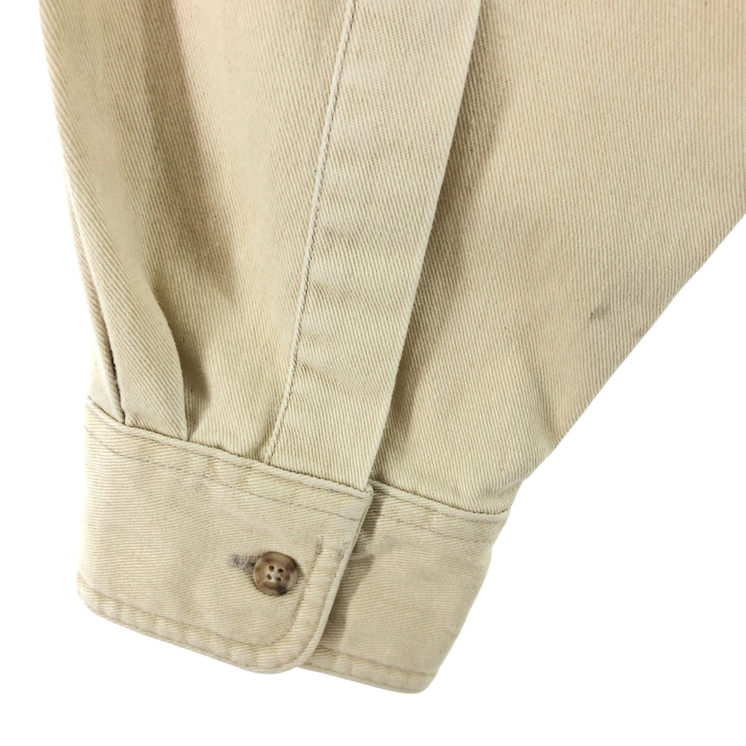 Vintage LLBean long-sleeved button-down shirt from the 1980'S to 1990s, made in Canada, size L. cotton Beige type Vintage Second Hand
