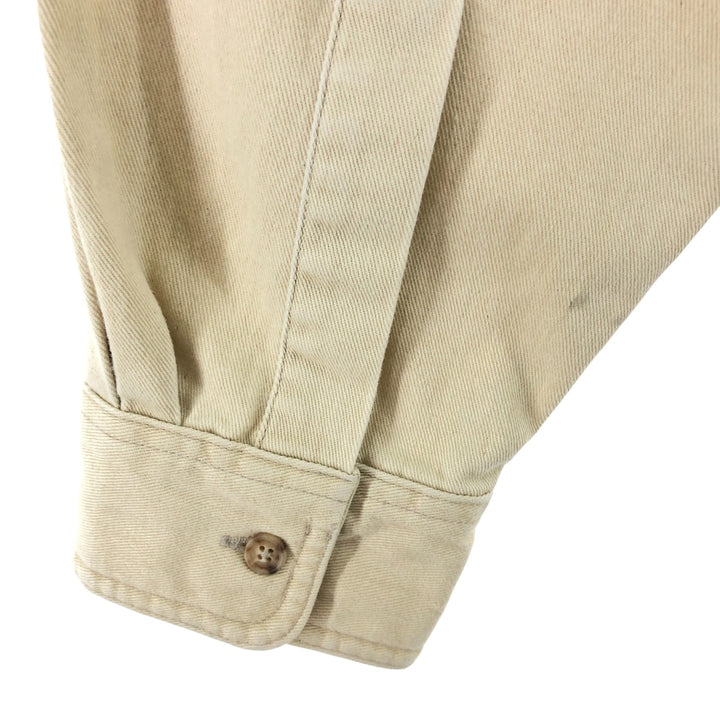 Vintage LLBean long-sleeved button-down shirt from the 1980'S to 1990s, made in Canada, size L. cotton Beige type Vintage Second Hand