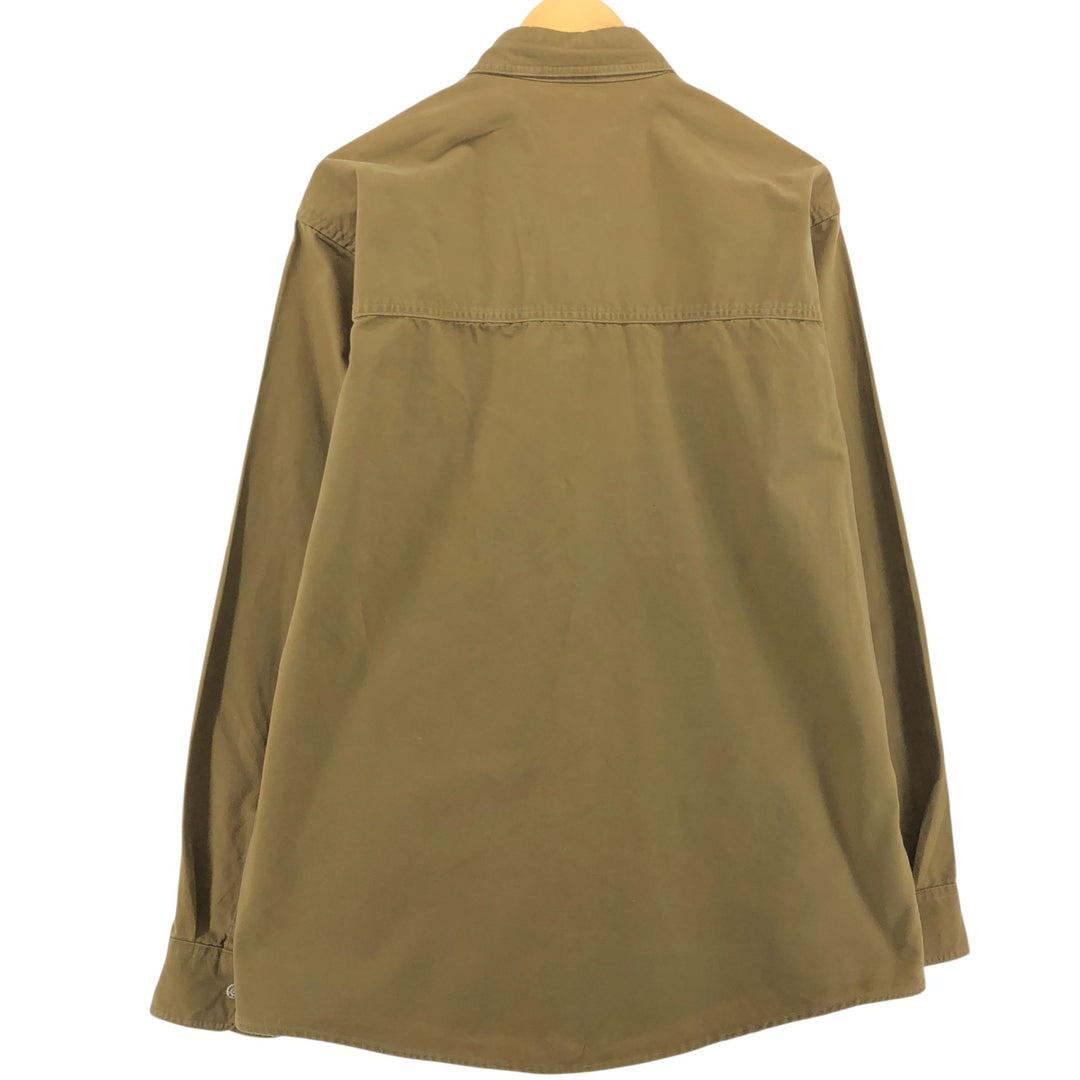 Vintage LLBean long-sleeved cotton shirt from the 1980'S to 1990s, made in the USA, size L. cotton Camel type Vintage Second Hand