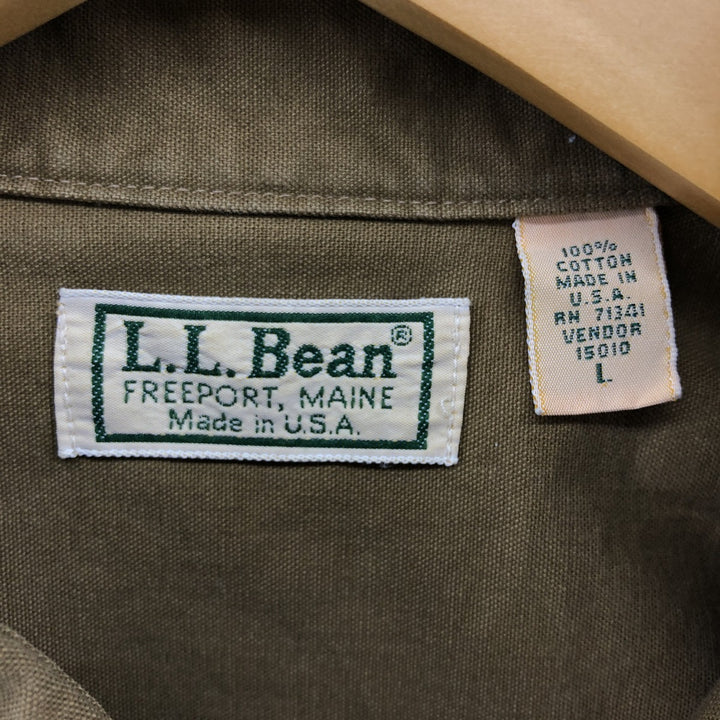 Vintage LLBean long-sleeved cotton shirt from the 1980'S to 1990s, made in the USA, size L. cotton Camel type Vintage Second Hand