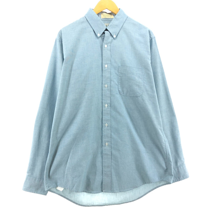 Vintage LLBean long-sleeved button-down shirt from the 1980'S to 1990s, size L, men's size L cotton blue type Vintage Second Hand