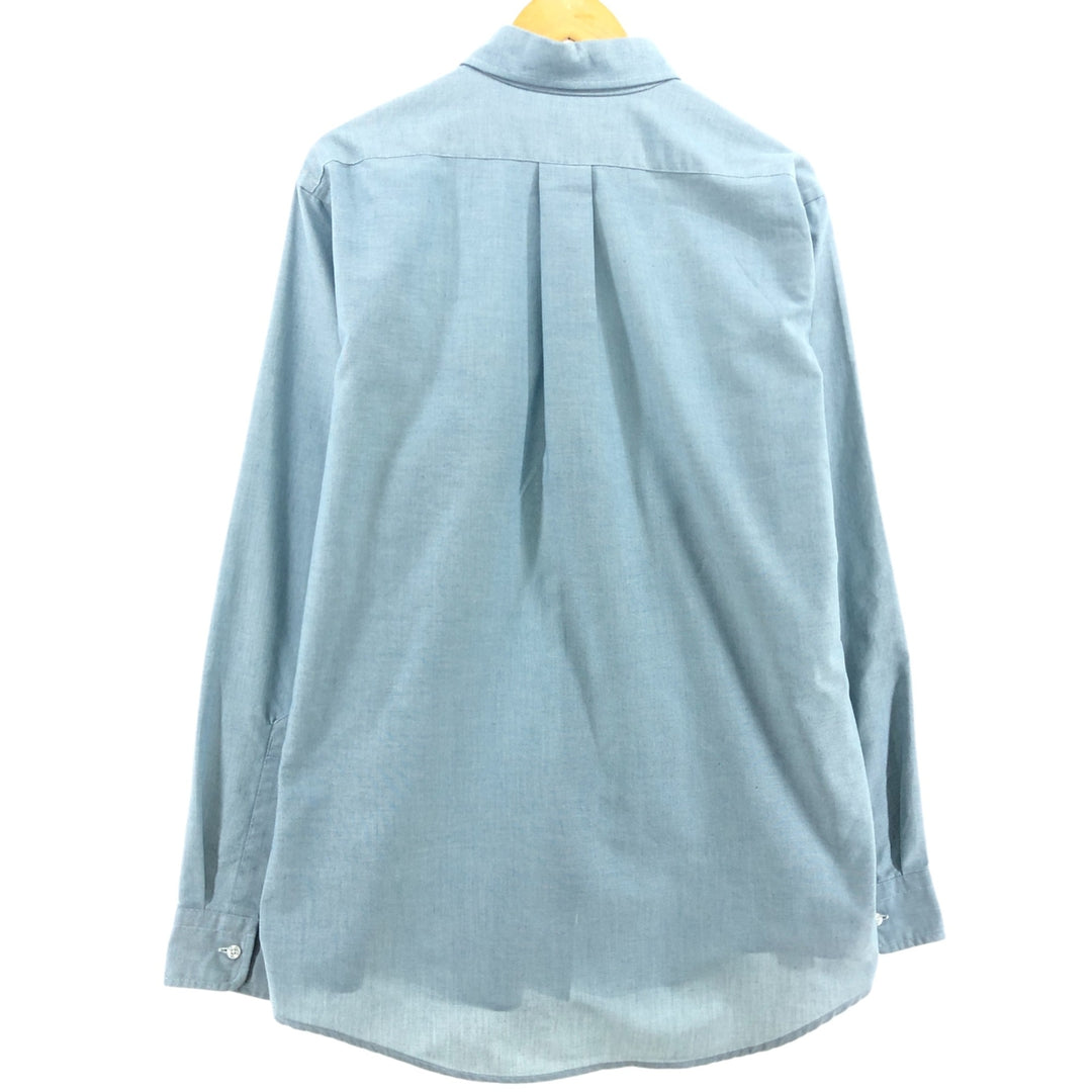 Vintage LLBean long-sleeved button-down shirt from the 1980'S to 1990s, size L, men's size L cotton blue type Vintage Second Hand