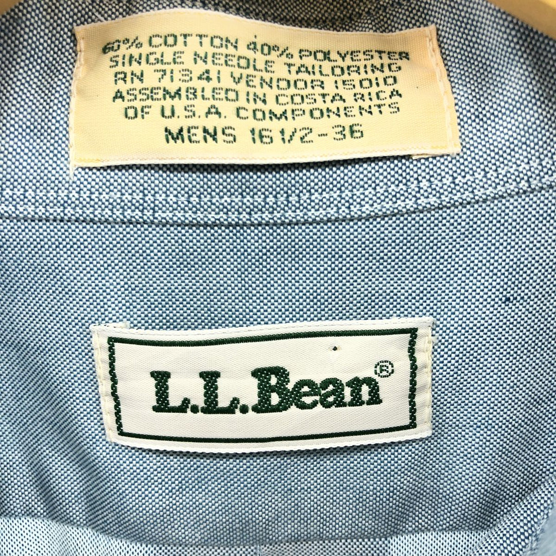 Vintage LLBean long-sleeved button-down shirt from the 1980'S to 1990s, size L, men's size L cotton blue type Vintage Second Hand