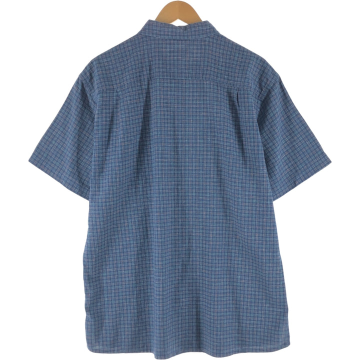 Patagonia 53139SP23 Short Sleeve Hemp x Cotton Check Shirt Box Shirt Men's L Size Organic cotton Navy blue Vintage Second Hand