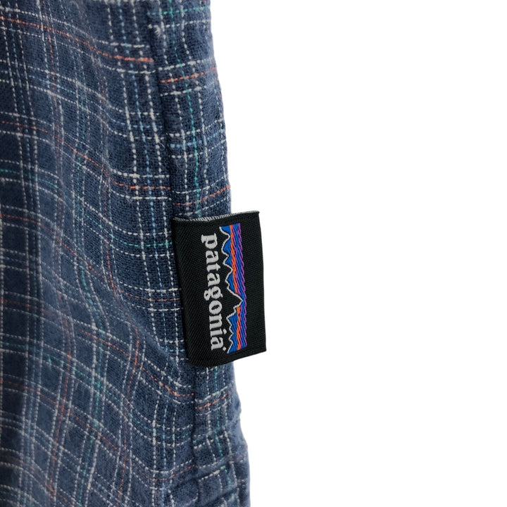 Patagonia 53139SP23 Short Sleeve Hemp x Cotton Check Shirt Box Shirt Men's L Size Organic cotton Navy blue Vintage Second Hand
