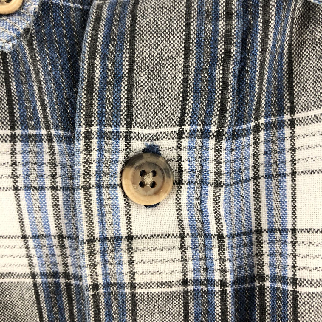 St. John's Bay Short Sleeve Button-Down Check Shirt, Men's XL cotton blue type Vintage Second Hand