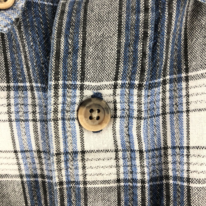 St. John's Bay Short Sleeve Button-Down Check Shirt, Men's XL cotton blue type Vintage Second Hand