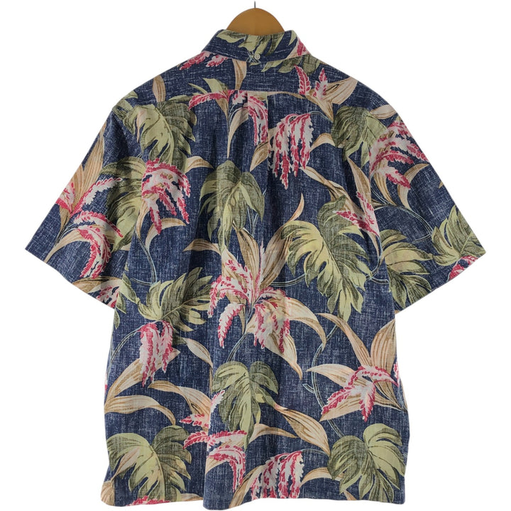 90'S Reyn Spooner Swimsuit Tag Print Pullover Button-Down Aloha Shirt, Made in Hawaii, Men's Size XL cotton navy blue type Vintage Second Hand