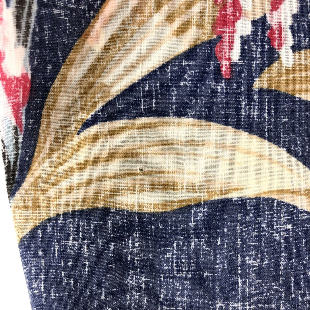 90'S Reyn Spooner Swimsuit Tag Print Pullover Button-Down Aloha Shirt, Made in Hawaii, Men's Size XL cotton navy blue type Vintage Second Hand