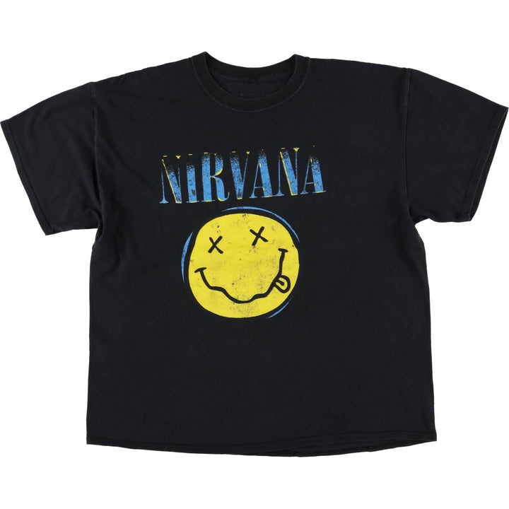 NIRVANA Nirvana Band T-shirt, Band T, Men's XL size unclear black type Vintage Second Hand