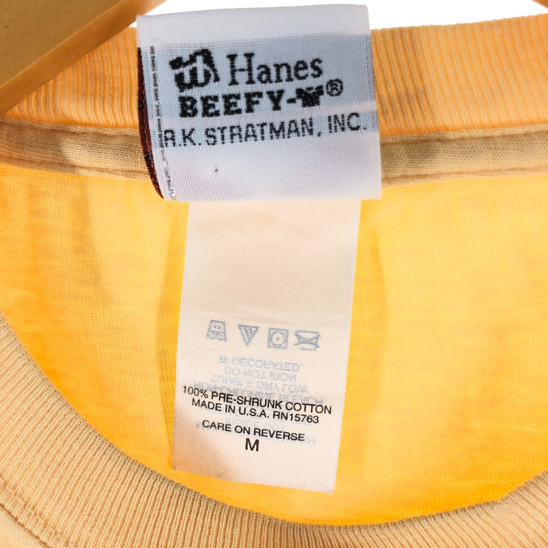 00'S Harley-Davidson Hanes Motorcycle Bike T-shirt Made in USA Men's M size cotton unbleached Vintage Second Hand