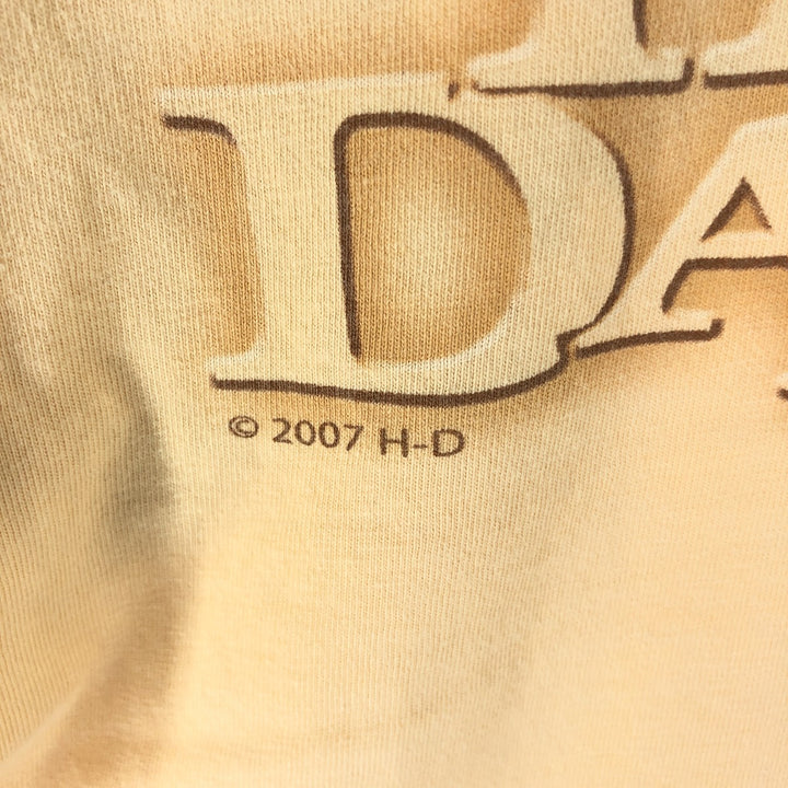 00'S Harley-Davidson Hanes Motorcycle Bike T-shirt Made in USA Men's M size cotton unbleached Vintage Second Hand