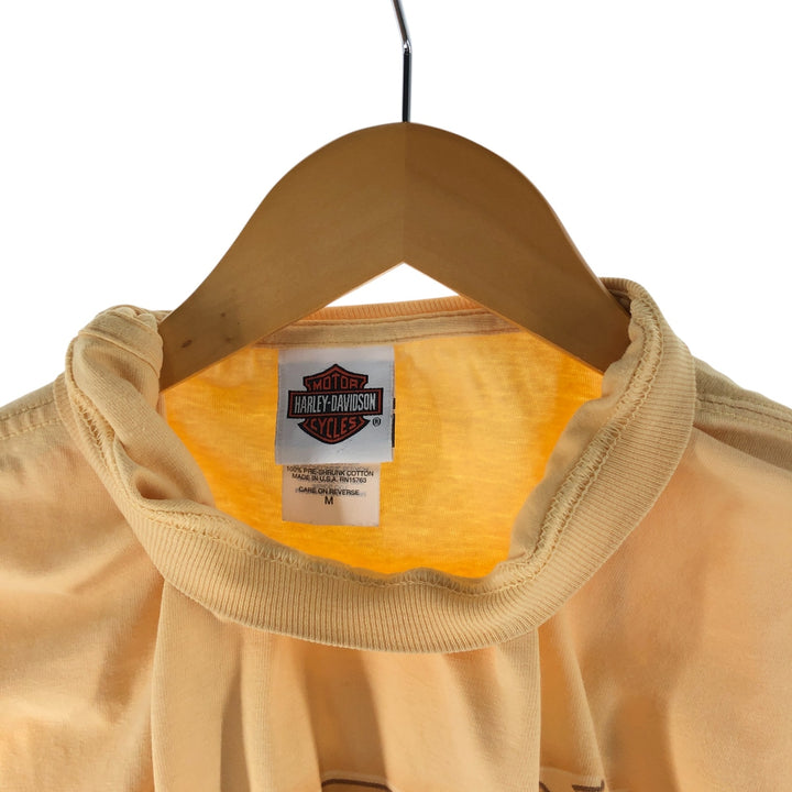 00'S Harley-Davidson Hanes Motorcycle Bike T-shirt Made in USA Men's M size cotton unbleached Vintage Second Hand