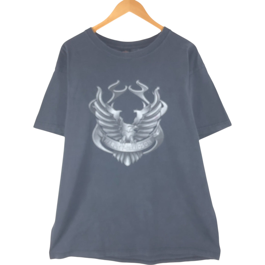 00'S Harley-Davidson Motorcycle Bike T-shirt Made in USA Men's XL cotton black type Vintage Second Hand