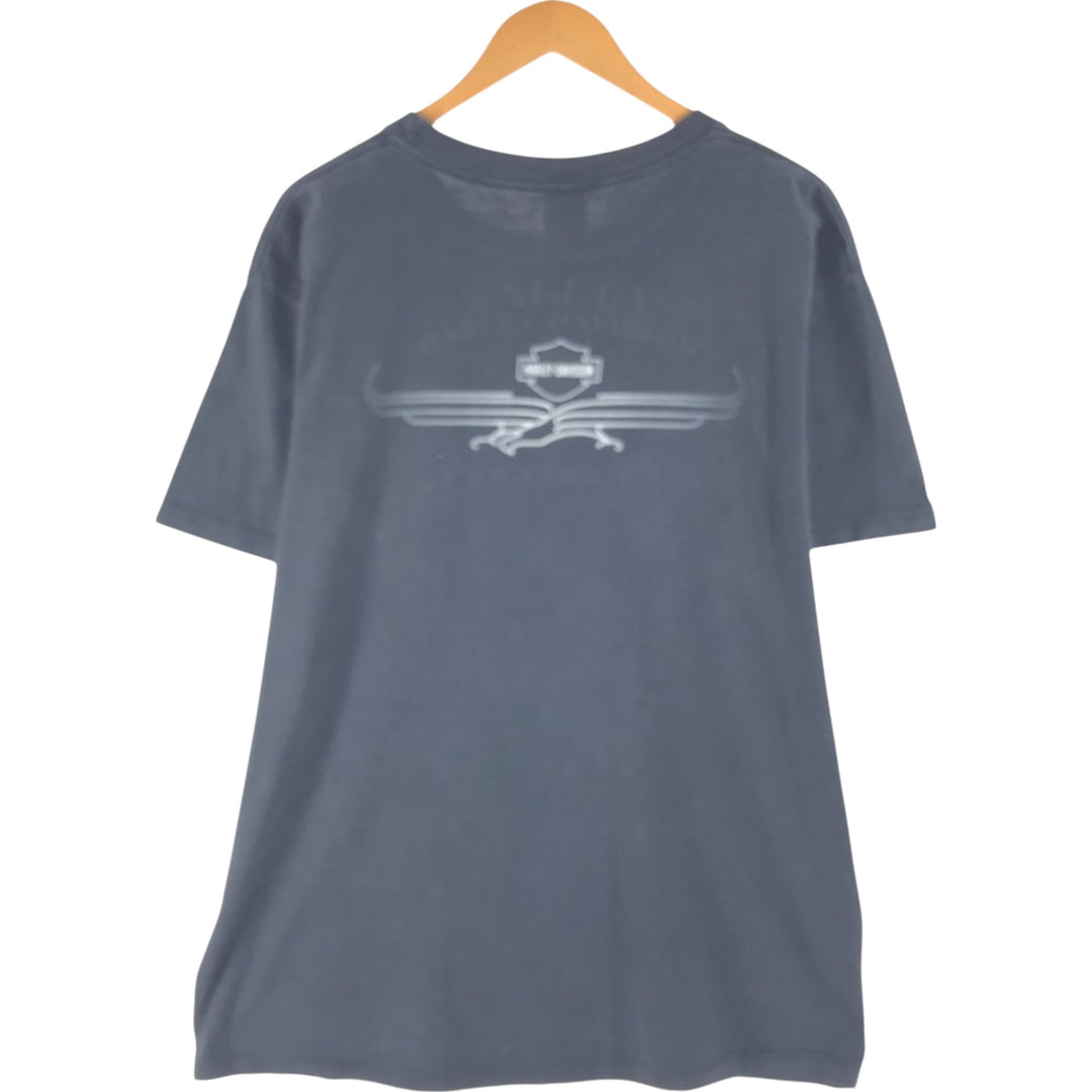 00'S Harley-Davidson Motorcycle Bike T-shirt Made in USA Men's XL cotton black type Vintage Second Hand