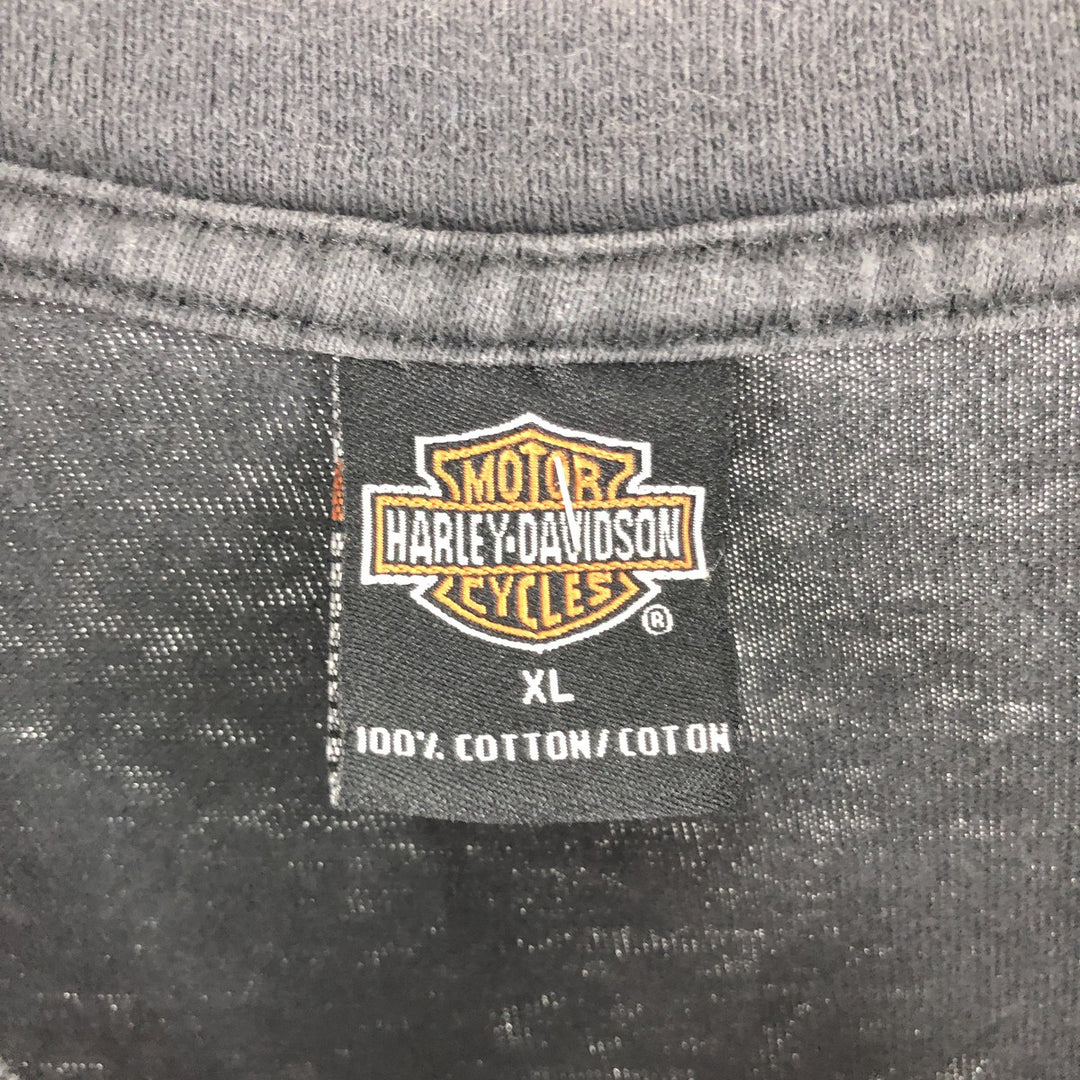 00'S Harley-Davidson Motorcycle Bike T-shirt Made in USA Men's XL cotton black type Vintage Second Hand