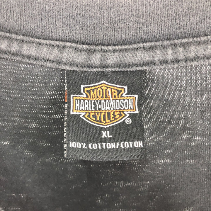 00'S Harley-Davidson Motorcycle Bike T-shirt Made in USA Men's XL cotton black type Vintage Second Hand