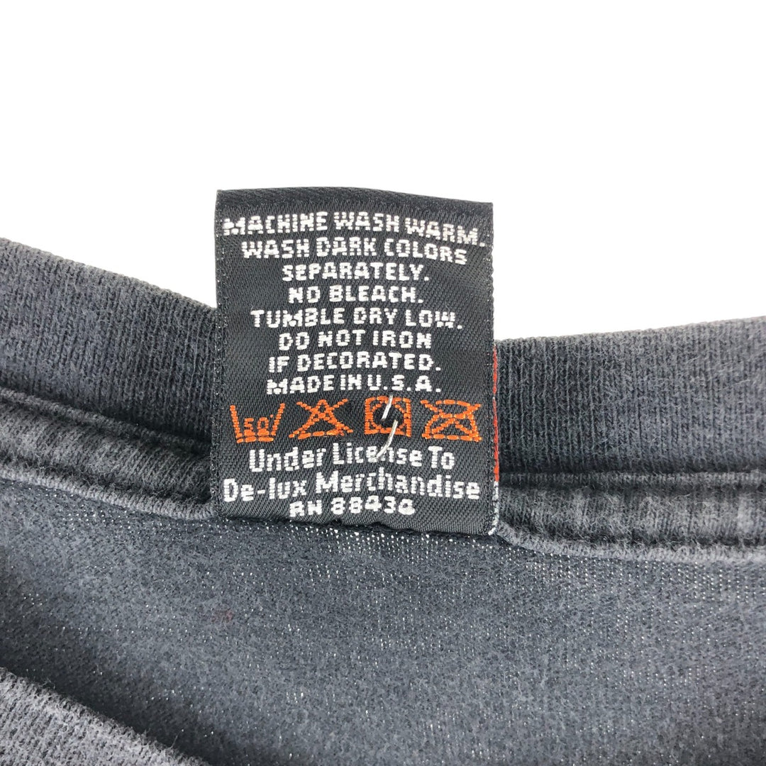 00'S Harley-Davidson Motorcycle Bike T-shirt Made in USA Men's XL cotton black type Vintage Second Hand