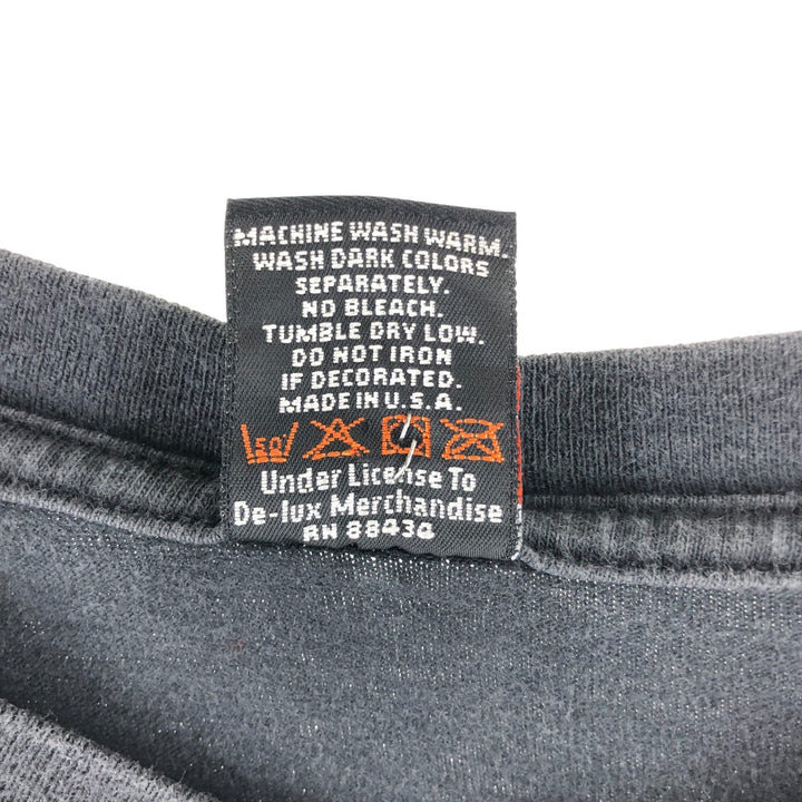 00'S Harley-Davidson Motorcycle Bike T-shirt Made in USA Men's XL cotton black type Vintage Second Hand