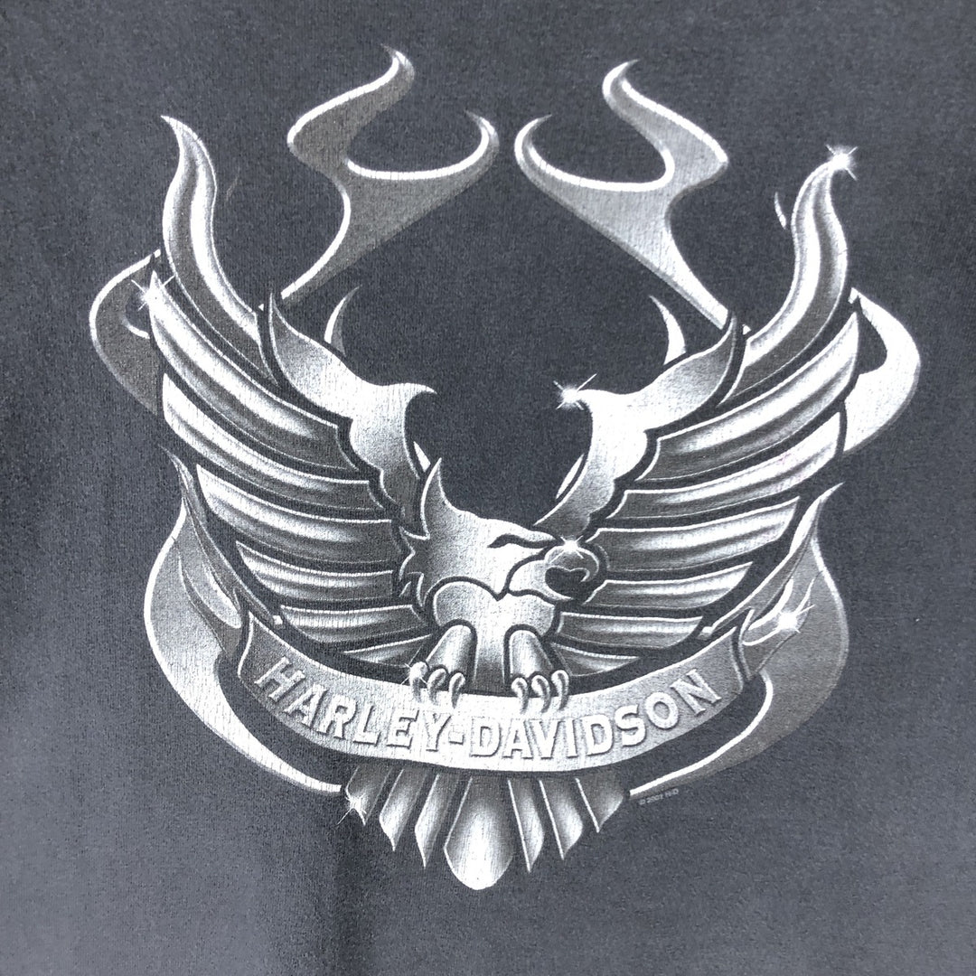 00'S Harley-Davidson Motorcycle Bike T-shirt Made in USA Men's XL cotton black type Vintage Second Hand