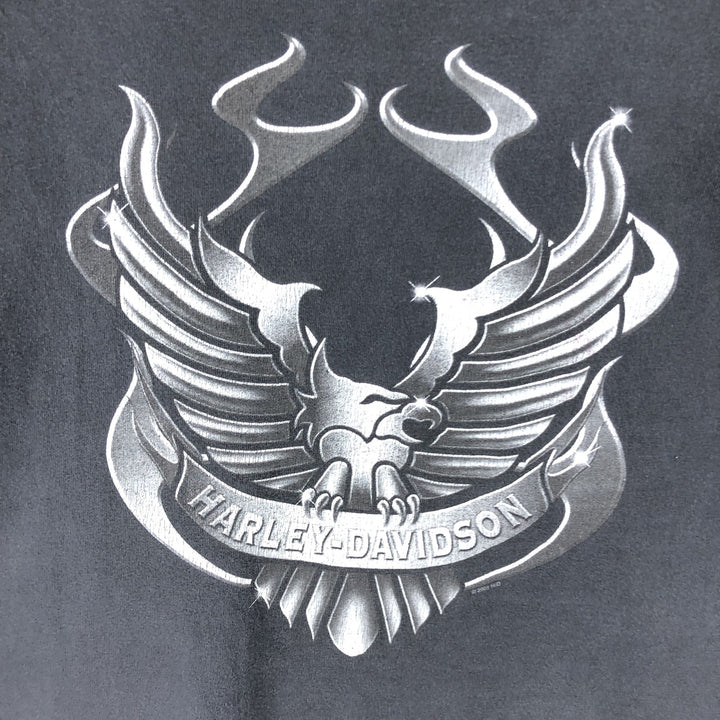 00'S Harley-Davidson Motorcycle Bike T-shirt Made in USA Men's XL cotton black type Vintage Second Hand